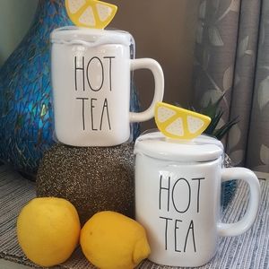 Rae Dunn HOT TEA Mug Set w/topper